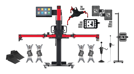 Automatická kalibrace ADAS MaxiSYS IA900WA FULL KIT PLUS – uchycení na pneu